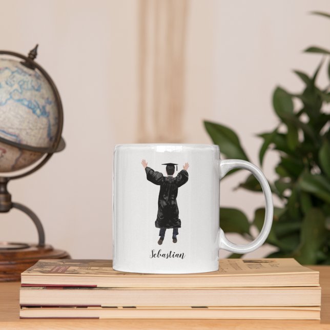 Personalised Graduate Watercolor Boy  Coffee Mug (Personalized Graduate Watercolor Boy Coffee Mug)