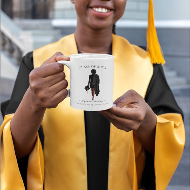 Personalised Graduate Watercolor Girl Coffee Mug (Personalized Graduate Watercolor Girl Coffee Mug)