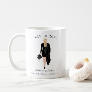 Personalised Graduate Watercolor Girl Coffee Mug