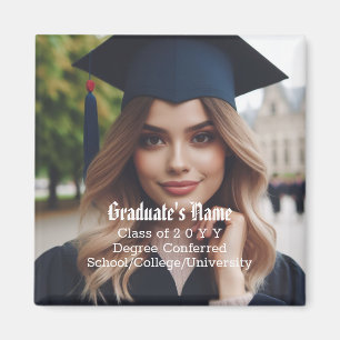 Personalised Graduate's Photo, Name and Class Year Magnet