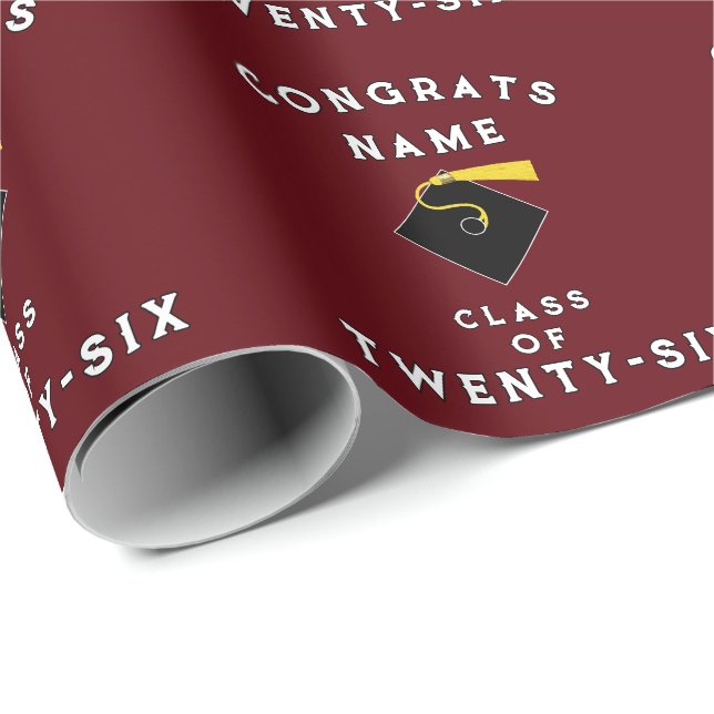 Personalised Graduation 2026 Gift Wrapping Paper (Roll Corner)