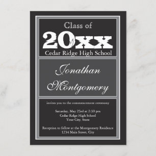 Personalised Graduation Announcements Black