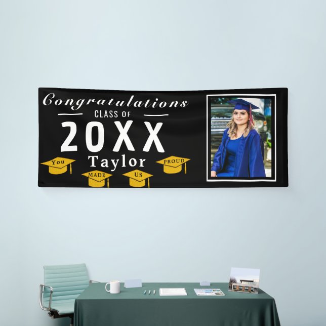 Personalised Graduation Banner w Photo Name School (Tradeshow)