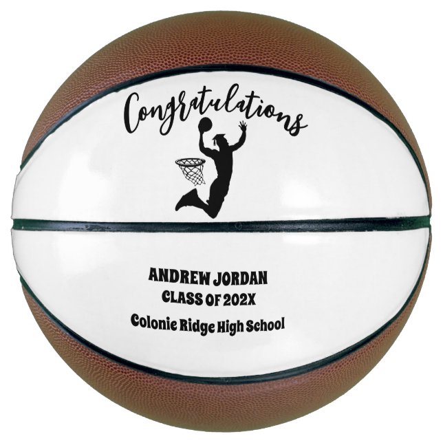 Personalised Graduation Basketball, Custom Name Basketball (Front)
