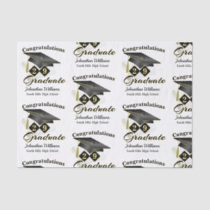 Personalised Graduation Black & Gold Tissue Paper