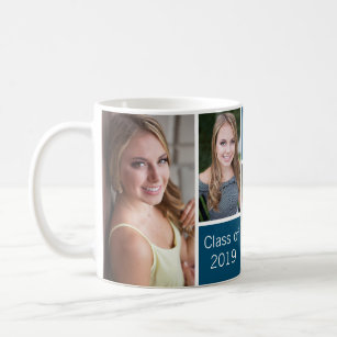 Personalised Graduation Blue Multiple Photo Coffee Mug