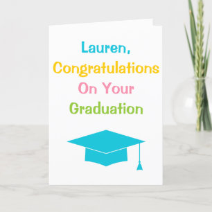 Personalised Graduation Cap Congratulations Card