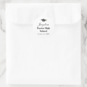 Personalised Graduation Cap School Class of Classic Round Sticker