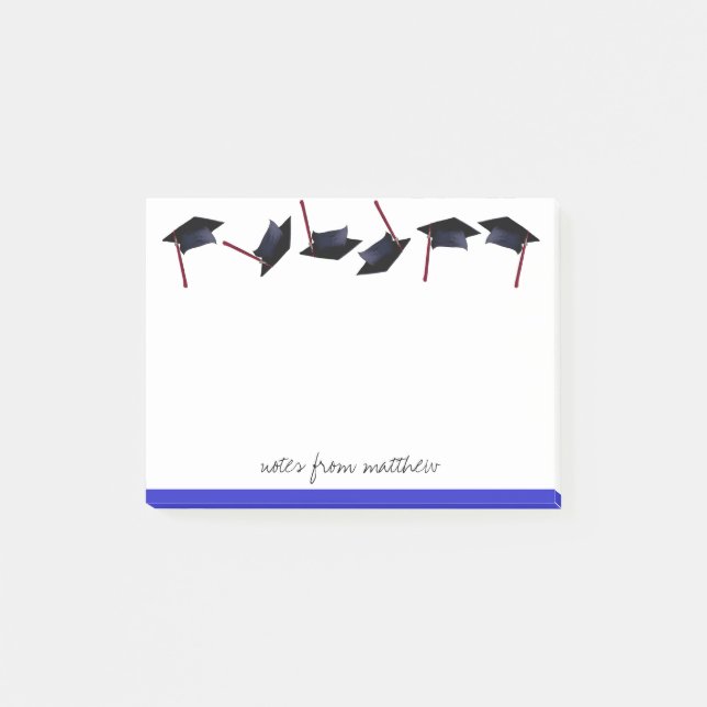 Personalised Graduation Caps Gone Wild Purple Post-it Notes (Front)