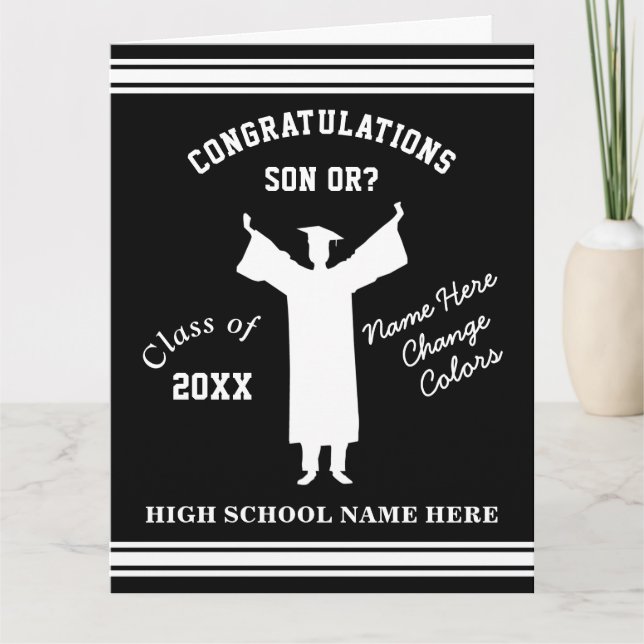 Personalised, Graduation Card for Son, Grandson or (Front)