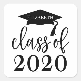 Personalised Graduation Class of 2020 Square Sticker