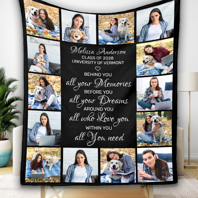 Personalised Graduation Class of 2021 Pictures Fleece Blanket (Creator Uploaded)