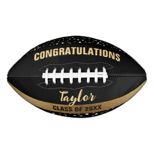 Personalised Graduation Class of 2024 Gold black Football