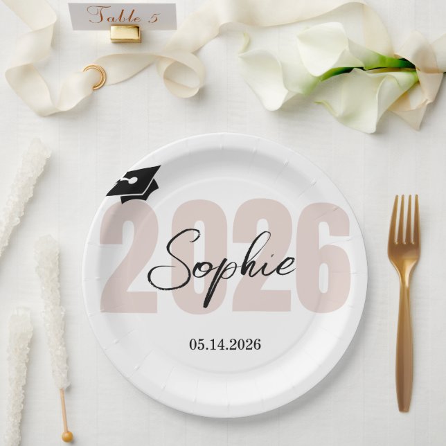 Personalised Graduation  Class of 2026 Paper Plate (Wedding)