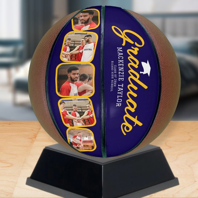 Personalised Graduation Class Of Photo and Text Basketball (Personalized Graduation Class Of Photo and Text Basketball
 by Ricaso.  Blue and yellow design )