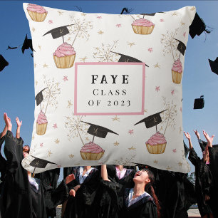 Personalised Graduation Class of Pink Cupcake Cushion