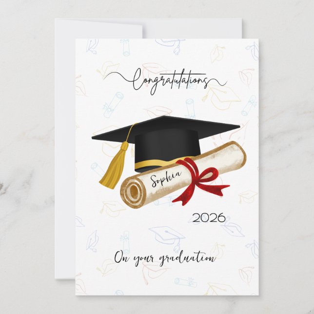 Personalised Graduation Congratulations Card (Front)