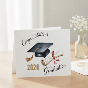Personalised Graduation Congratulations Diploma Holiday Card