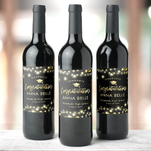 Personalised Graduation Custom Class of 2025 Chic Wine Label