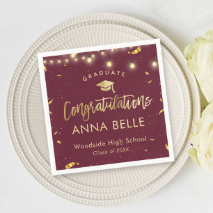 Personalised Graduation Custom Class of 2025 Red Napkin