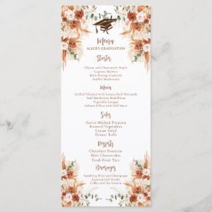 Personalised Graduation Dinner Menu Bookmar