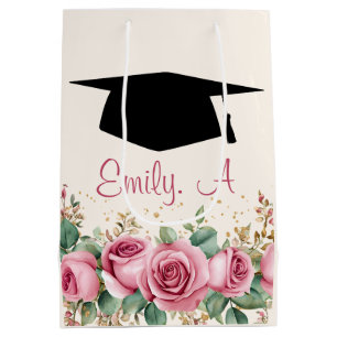 Personalised Graduation Floral Design Medium Gift Bag