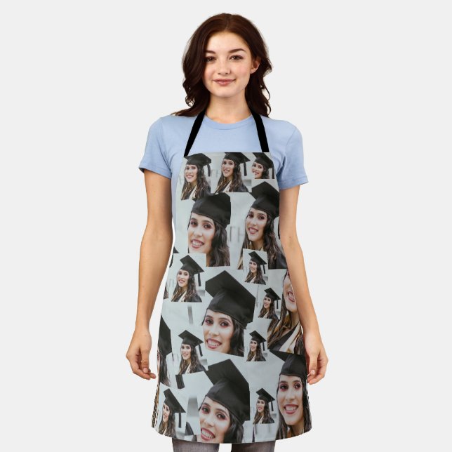Personalised Graduation Funny Photo Face Mash Apron (Worn)
