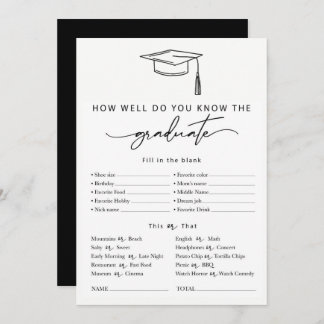Personalised Graduation Game quiz Invitation
