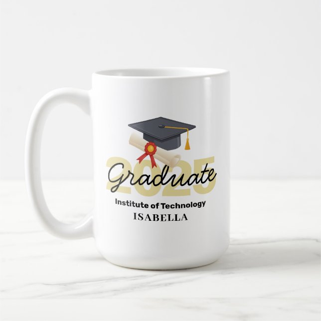 Personalised Graduation Gift - Class of 2025 Coffee Mug (Left)