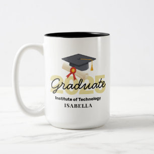 Personalised Graduation Gift - Class of 2025 Two-Tone Coffee Mug