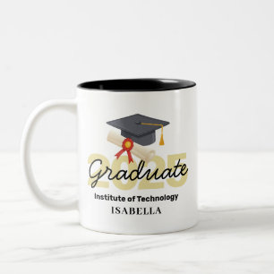 Personalised Graduation Gift - Class of 2025 Two-Tone Coffee Mug