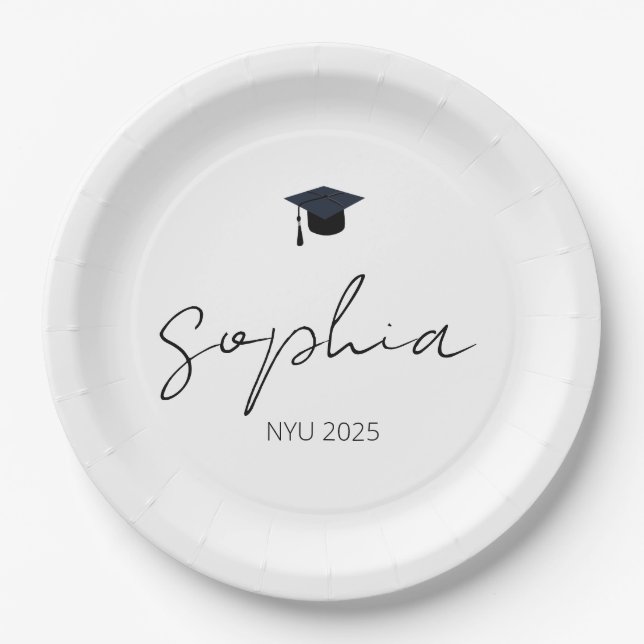 Personalised Graduation Gift, Custom Dish, Class  Paper Plate (Front)