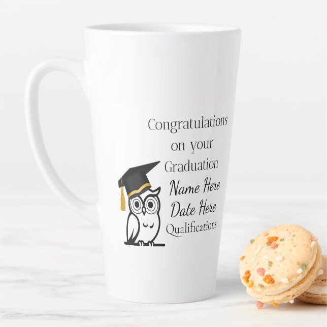 Personalised Graduation Gift for Her – Custom Name Latte Mug (In Situ)
