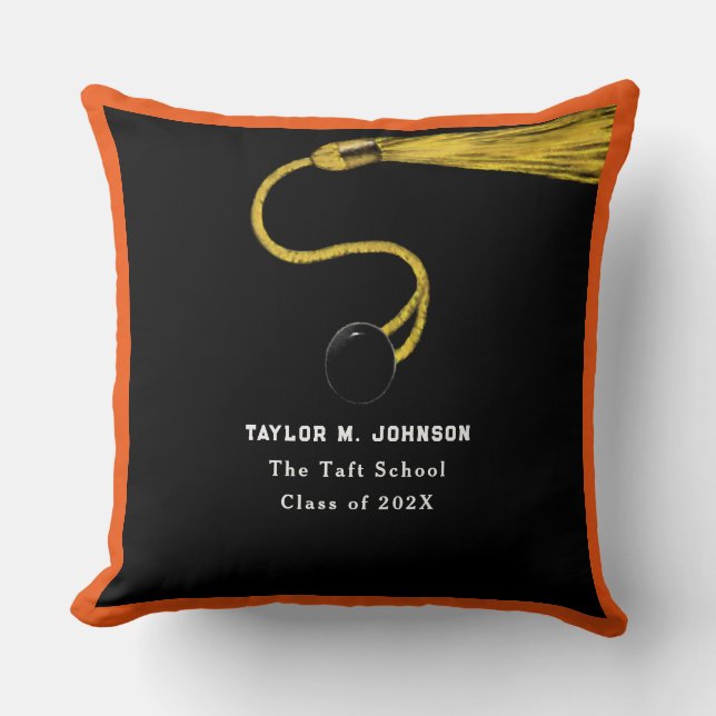 Personalised Graduation Gift Orange Cushion (Front)