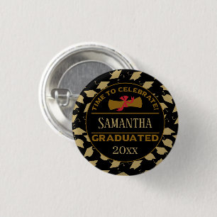 Personalised Graduation Gift Time To Celebrate 3 Cm Round Badge