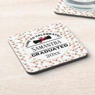 Personalised Graduation Gift Time To Celebrate Coaster