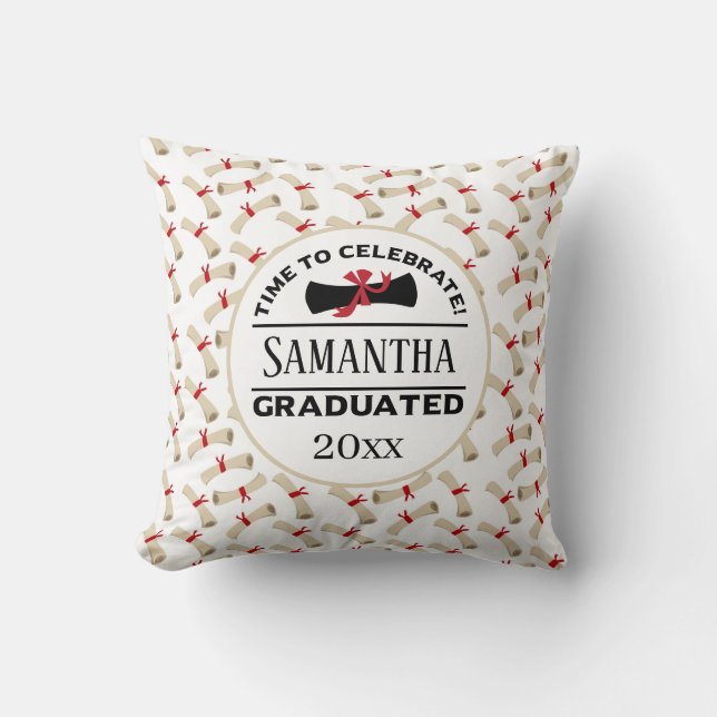 Personalised Graduation Gift | Time To Celebrate Cushion (Front)