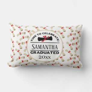 Personalised Graduation Gift   Time To Celebrate Lumbar Cushion