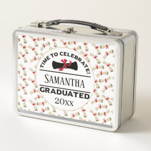 Personalised Graduation Gift Time To Celebrate Metal Lunch Box
