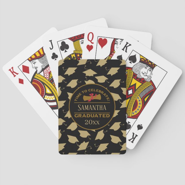 Personalised Graduation Gift | Time To Celebrate Playing Cards (Back)