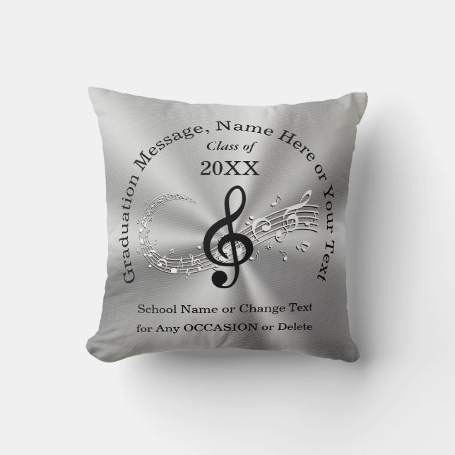 Personalised Graduation Gifts for Music Majors Cushion (Front)
