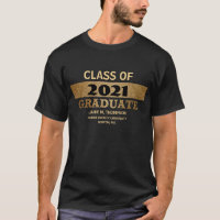 Personalised Graduation gold black Class of 2021