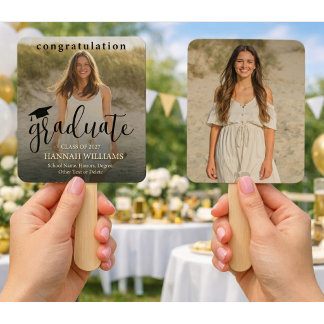 Personalised Graduation Hand Fan - Custom Photo