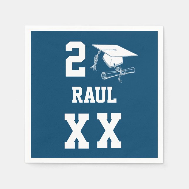 Personalised Graduation Ideas Diploma Cap Napkin (Front)