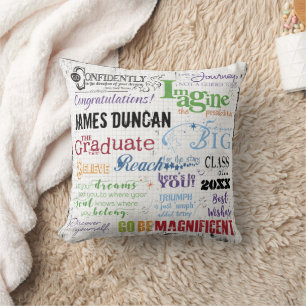 Personalised Graduation Inspirational Motivational Cushion