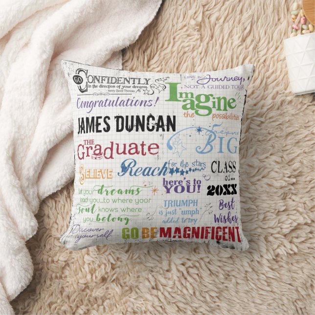 Personalised Graduation Inspirational Motivational Cushion (Blanket)