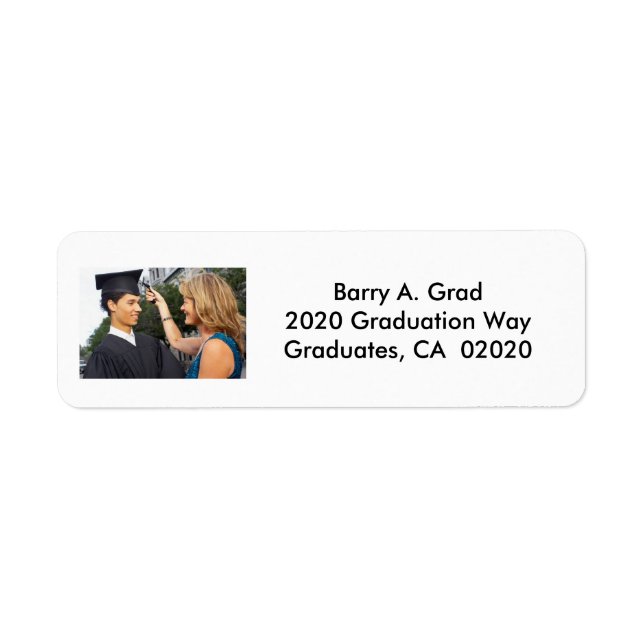 Personalised Graduation Invitation Return Address Label (Front)