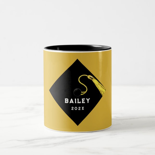 Personalised Graduation Keepsake Gift Two-Tone Coffee Mug (Center)