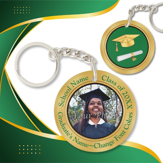 Personalised Graduation Keychains. Change COLORS Key Ring (Personalized Graduation Keychains are nice, Graduation Party Favors. Cheap Graduation Gifts. Green.)