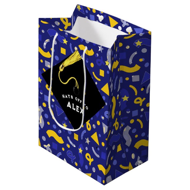 Personalised Graduation Medium Gift Bag (Front Angled)